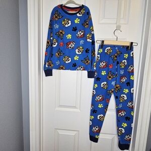 Paw Patrol Fleece Pajamas Pajama Set Character Graphics Blue Kids Boys Size M